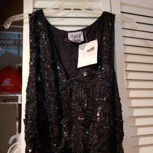 Black beaded vest